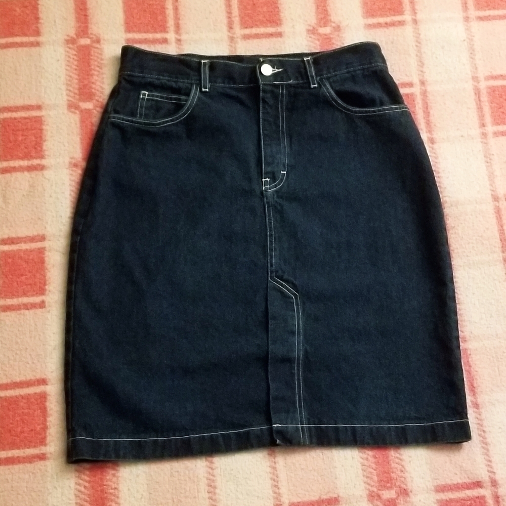Vintage 00s Tammy Denim Pencil Skirt - 170cm